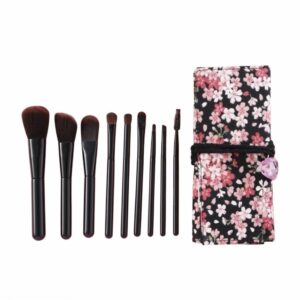 Makeup Brush Set + Storage Bag (9 Pcs)